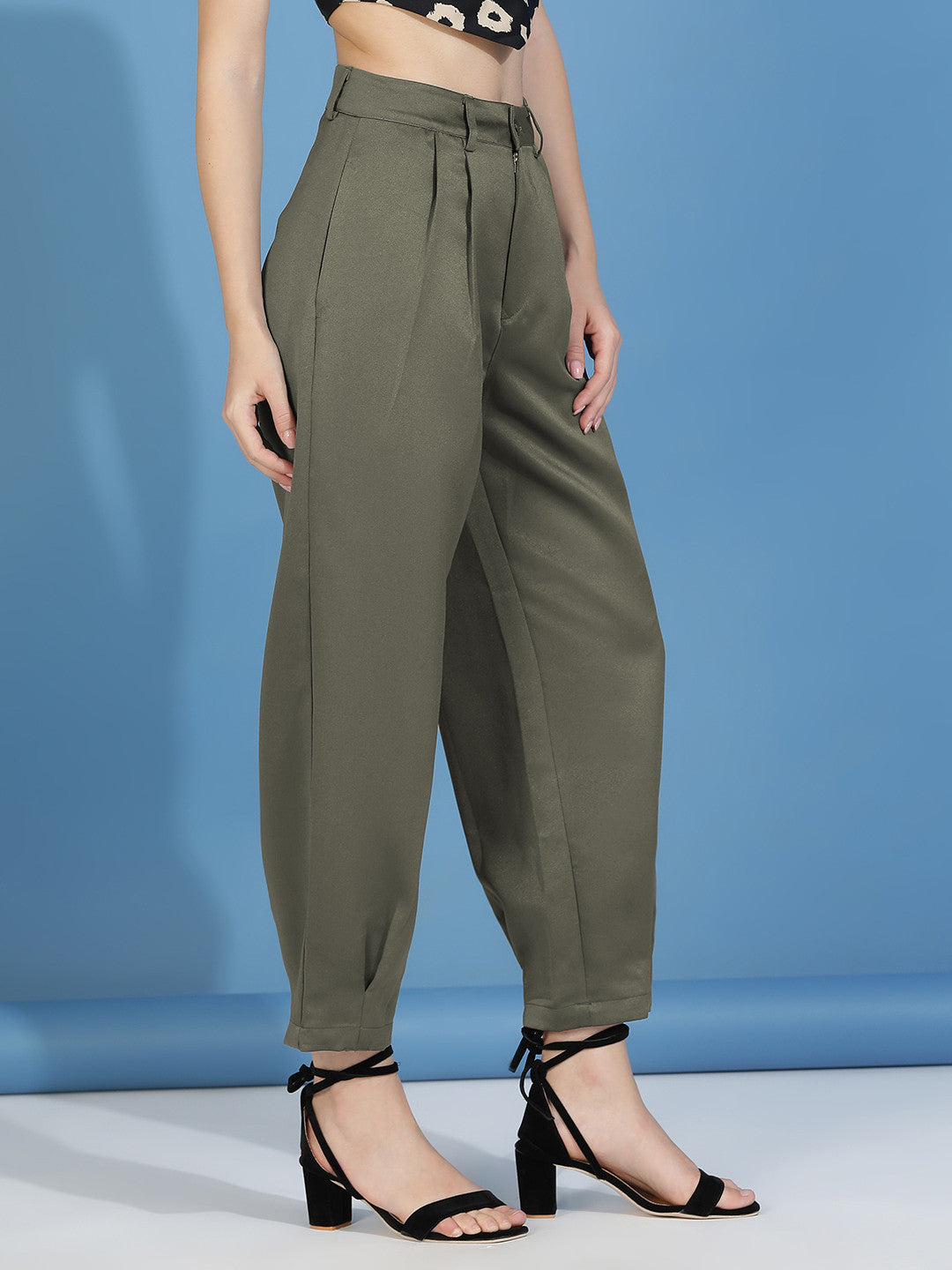KOTTY Straight Fit Women Green Trousers 