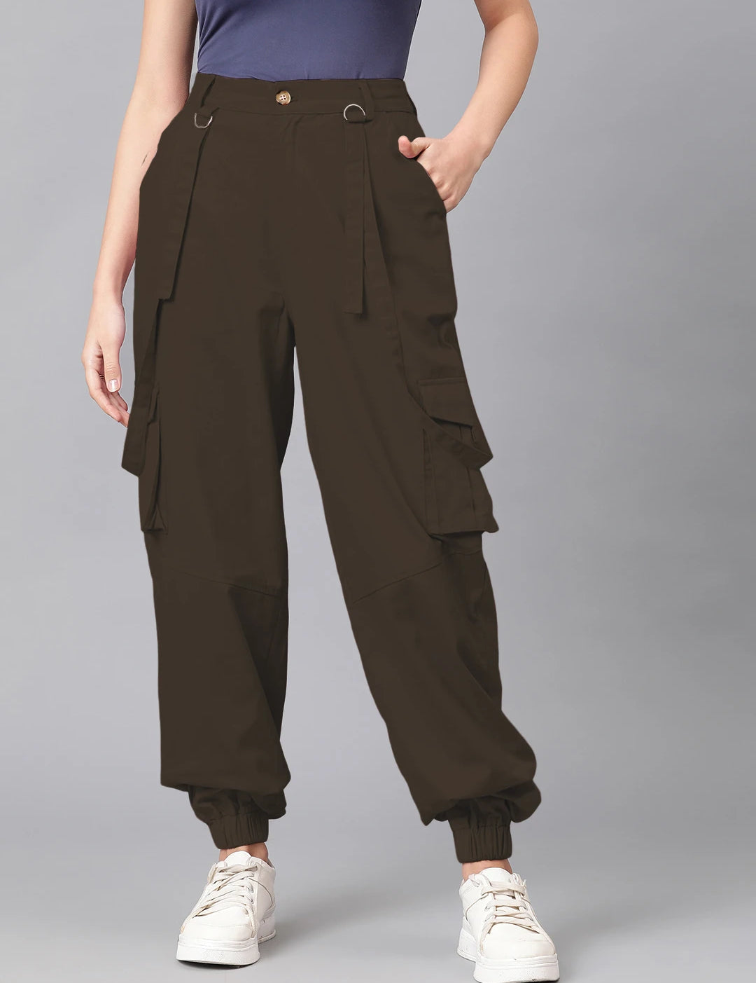 KOTTY Regular Fit Women Brown Trousers 