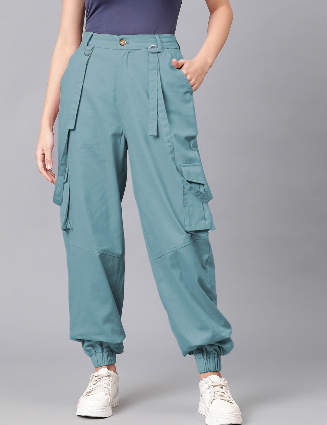 KOTTY Regular Fit Women Blue Trousers 