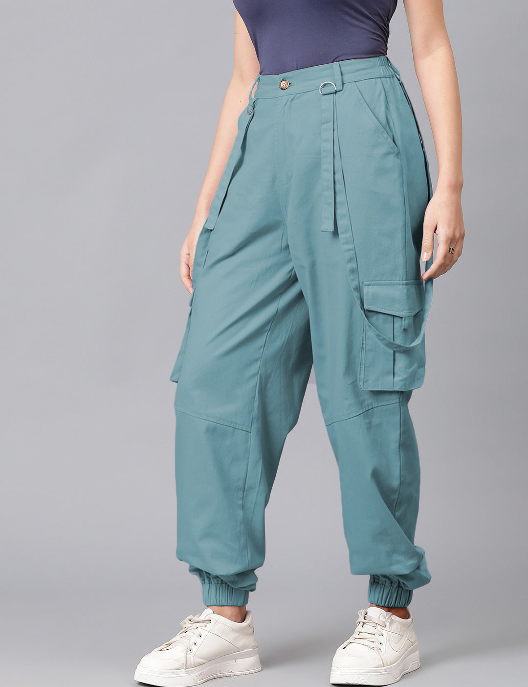 KOTTY Regular Fit Women Blue Trousers 