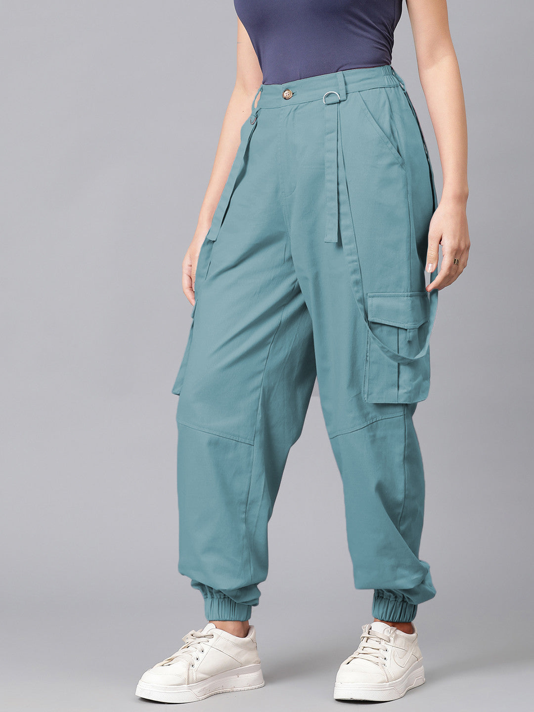 KOTTY Regular Fit Women Blue Trousers 