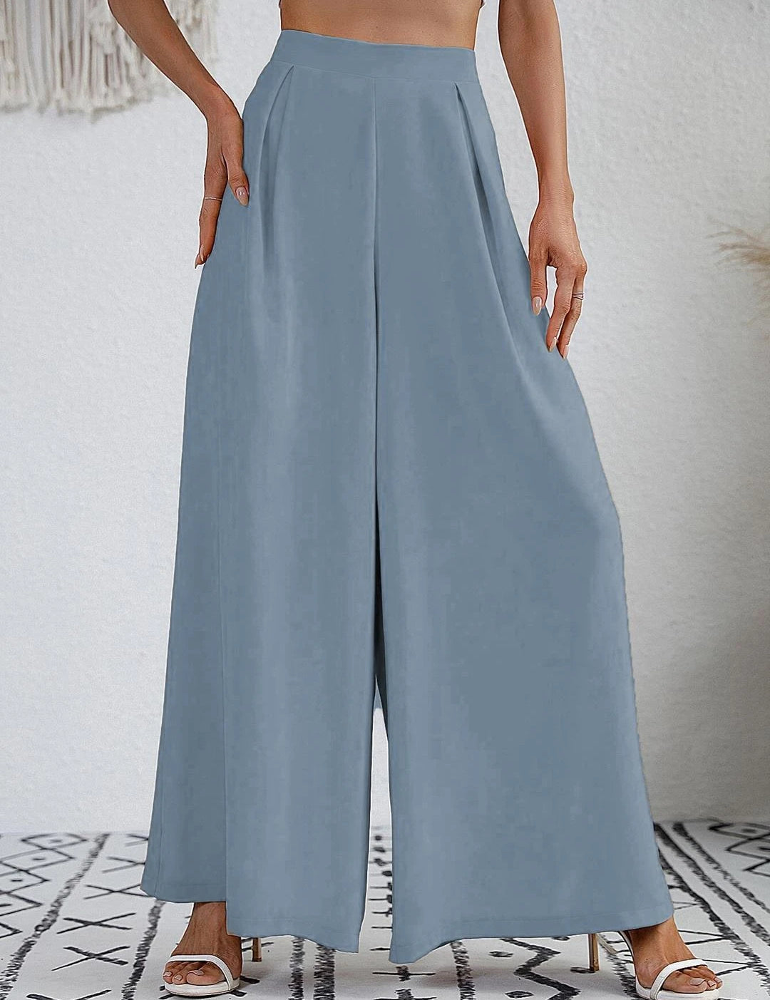 KOTTY Flared Women Light Blue Trousers 