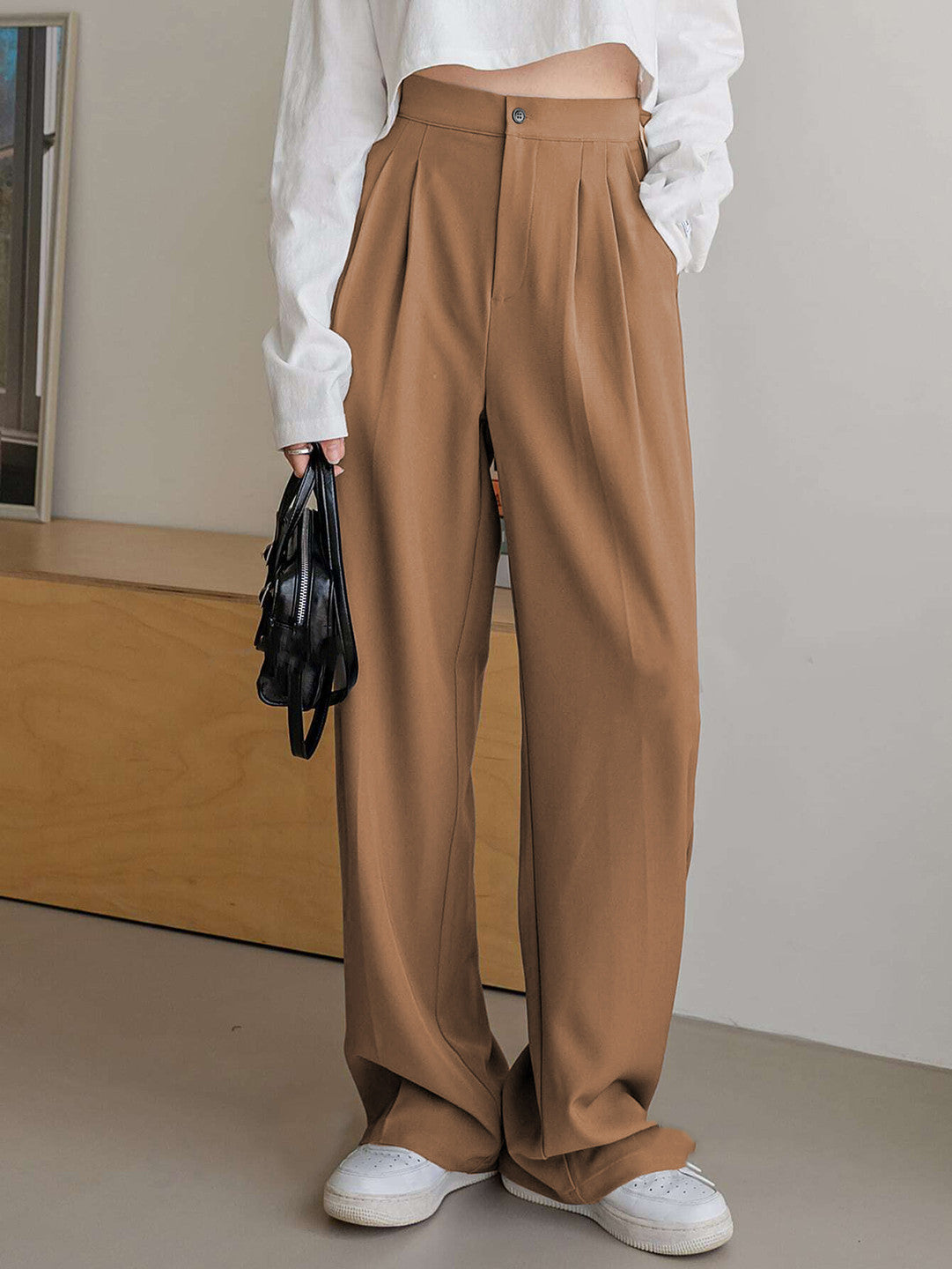 KOTTY Womens Solid Attractive High Rise Pant