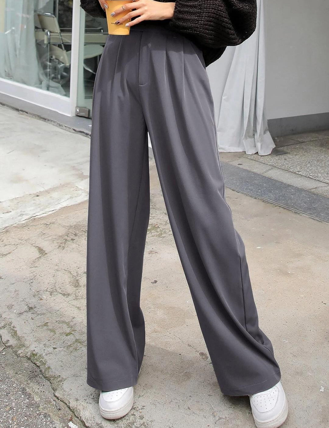 KOTTY Womens Solid Attractive High Rise Pant