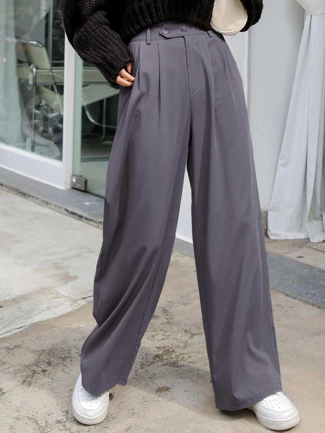 KOTTY Womens Solid Attractive High Rise Pant