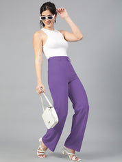 KOTTY Regular Fit Women Purple Trousers 
