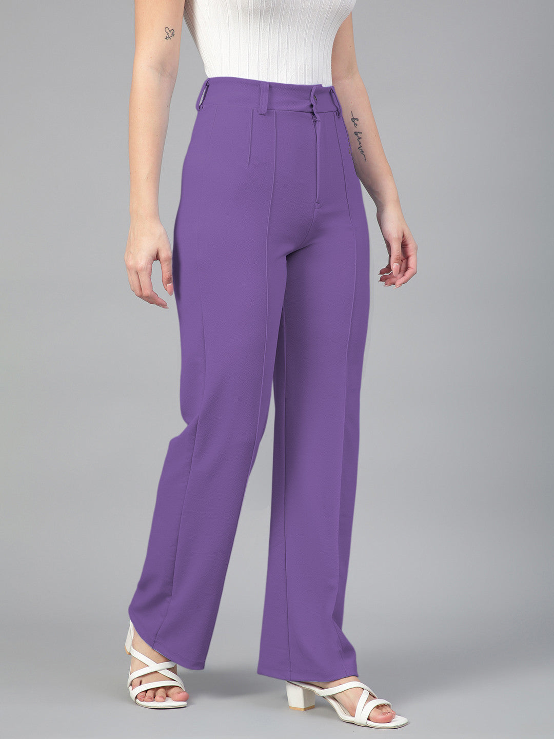 KOTTY Regular Fit Women Purple Trousers 