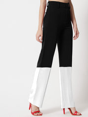 KOTTY Women's Straight Leg High-Rise Stylish Designer Trousers
