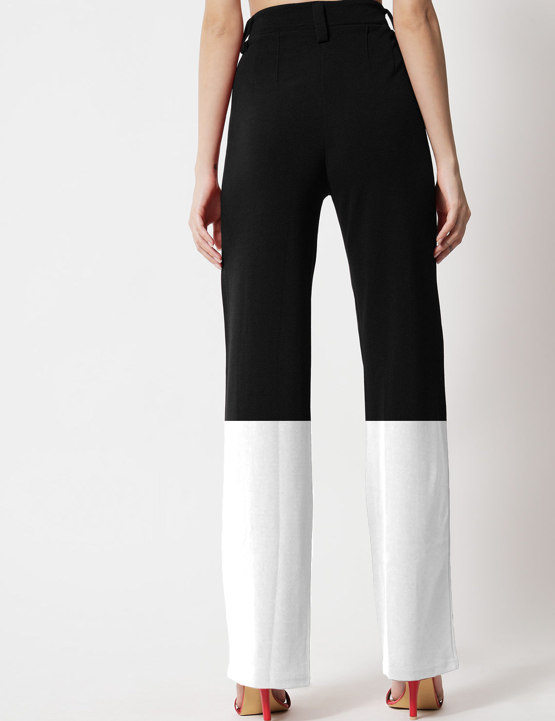 KOTTY Women's Straight Leg High-Rise Stylish Designer Trousers