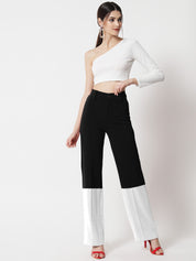 KOTTY Women's Straight Leg High-Rise Stylish Designer Trousers