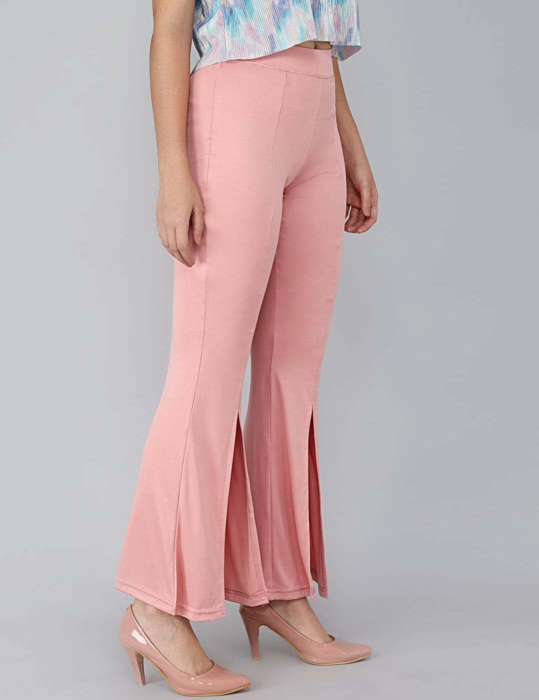 KOTTY Flared Women Pink Trousers 