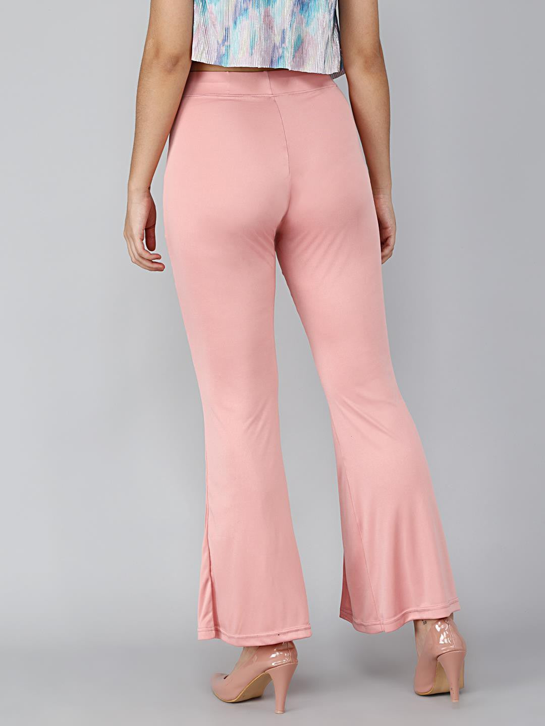 KOTTY Flared Women Pink Trousers 