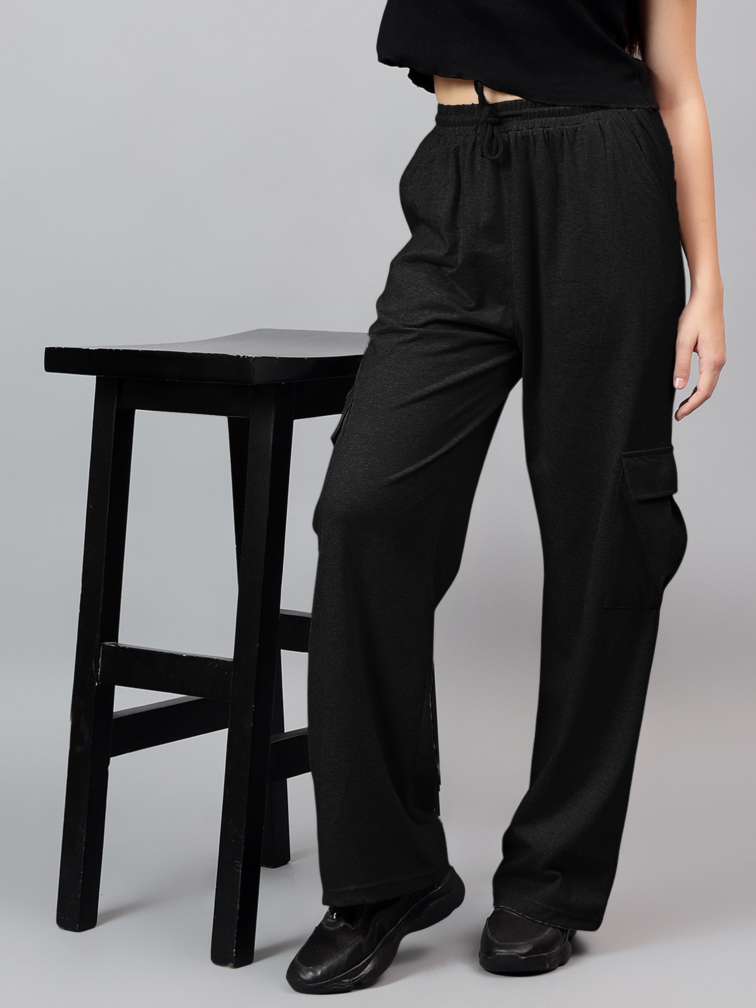 KOTTY Regular Fit Women Black Trousers 