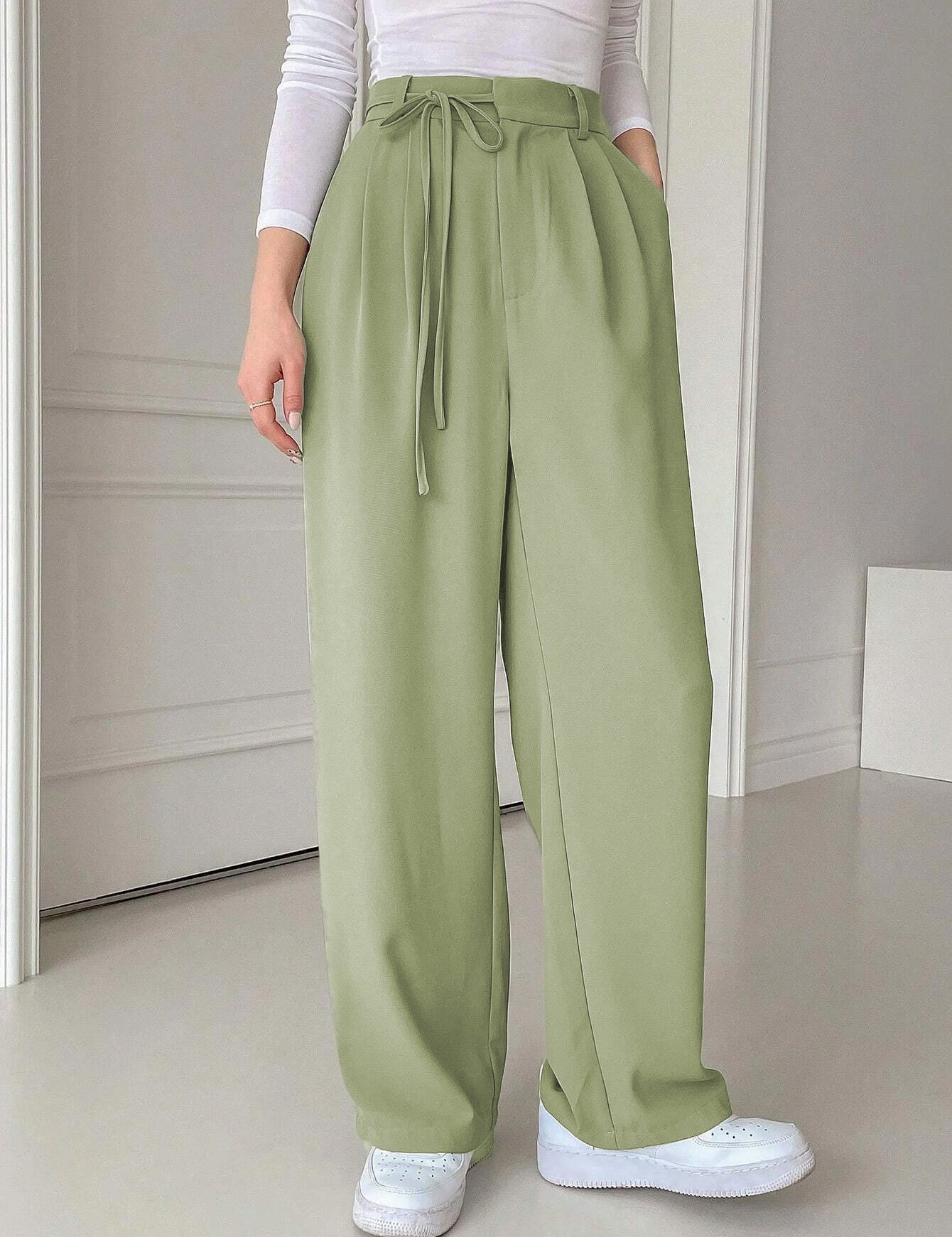 KOTTY Straight Fit Women Green Trousers 