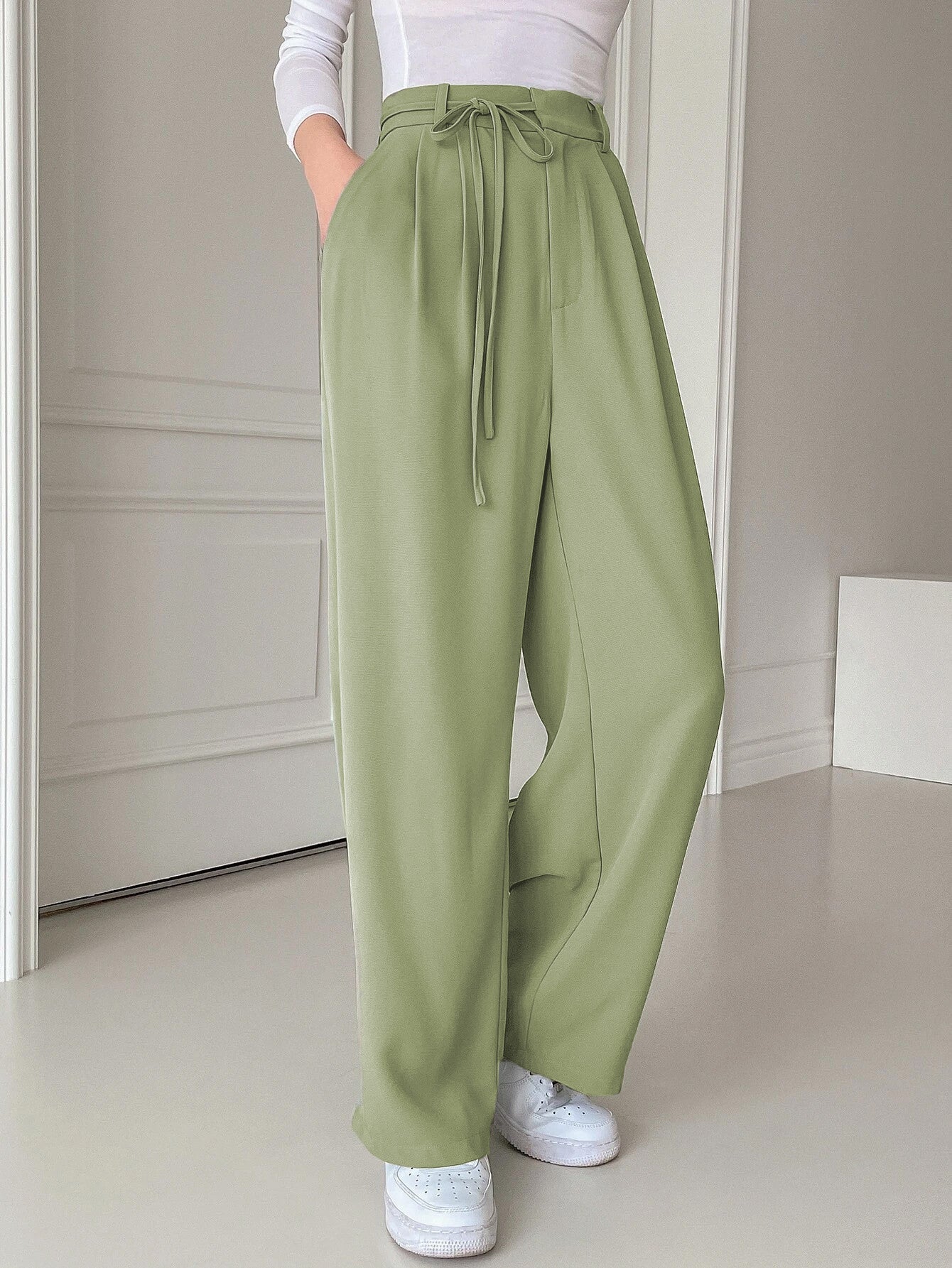 KOTTY Straight Fit Women Green Trousers 