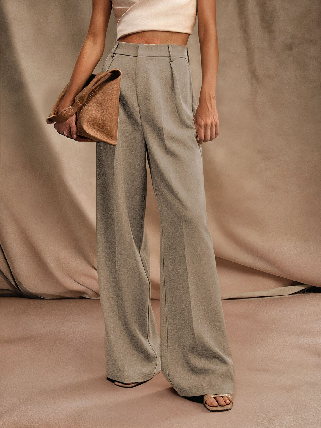 KOTTY Straight Fit Women Beige Trousers 