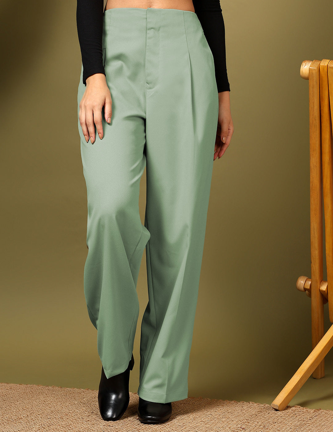 KOTTY Regular Fit Women Light Green Trousers 
