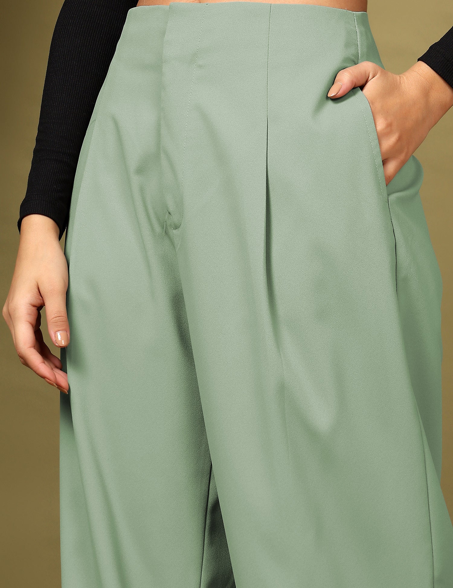 KOTTY Regular Fit Women Light Green Trousers 