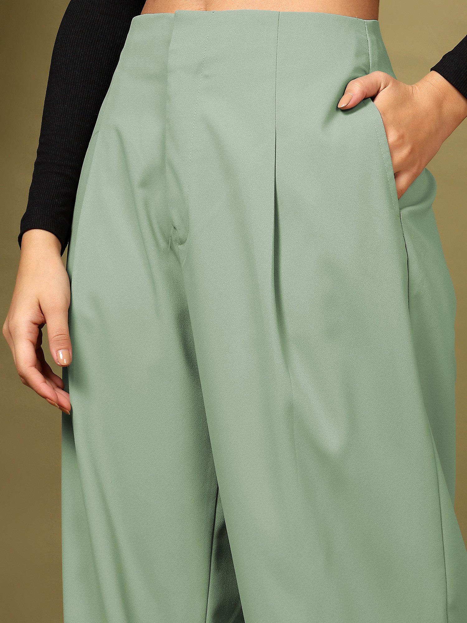 KOTTY Regular Fit Women Light Green Trousers 