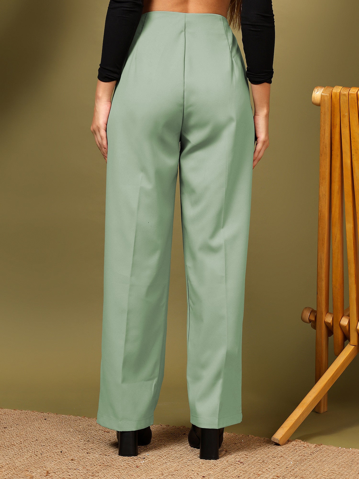 KOTTY Regular Fit Women Light Green Trousers 