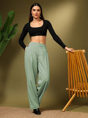 KOTTY Regular Fit Women Light Green Trousers 