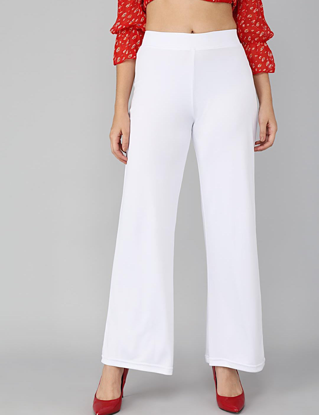 KOTTY Womens Solid Attractive High Rise Pant