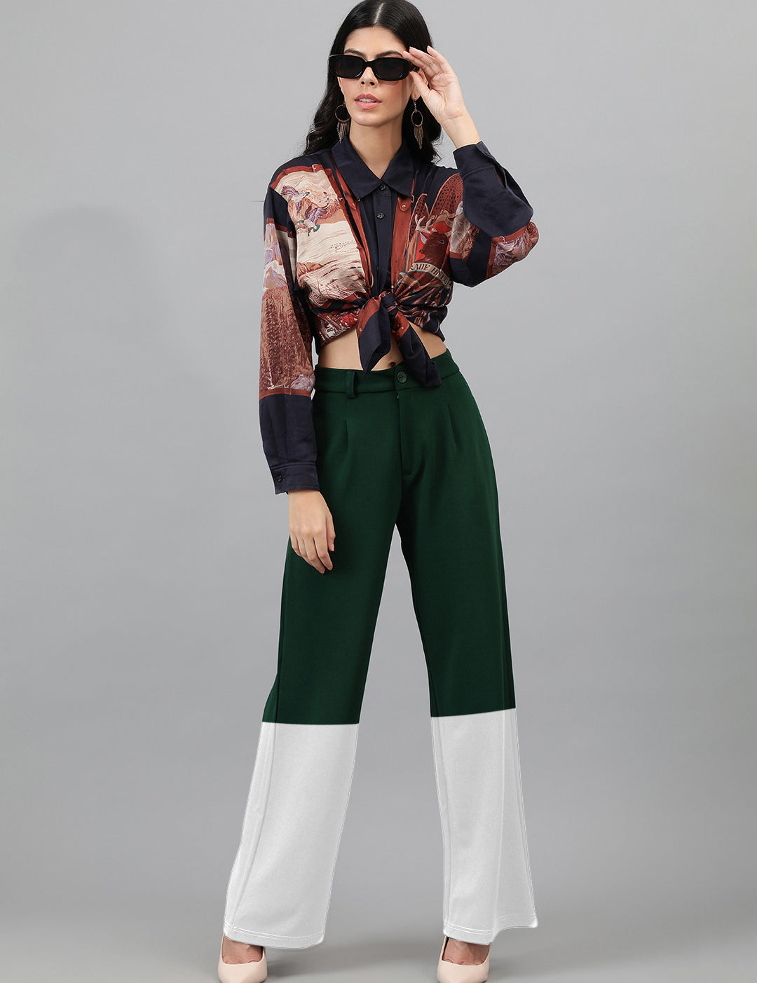 KOTTY Straight Fit Women Multicolor Trousers 