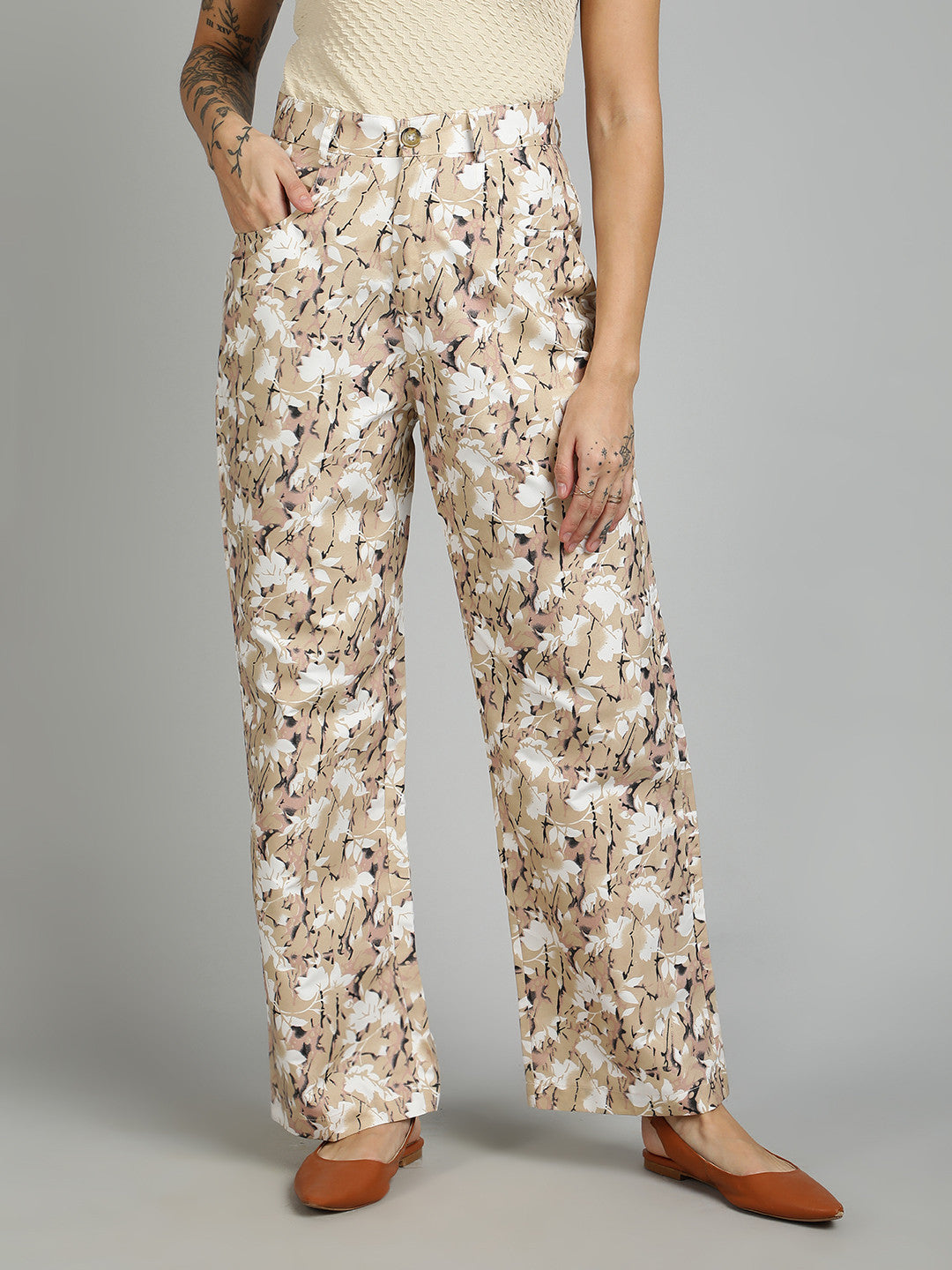 KOTTY Regular Fit Women Multicolor Trousers 