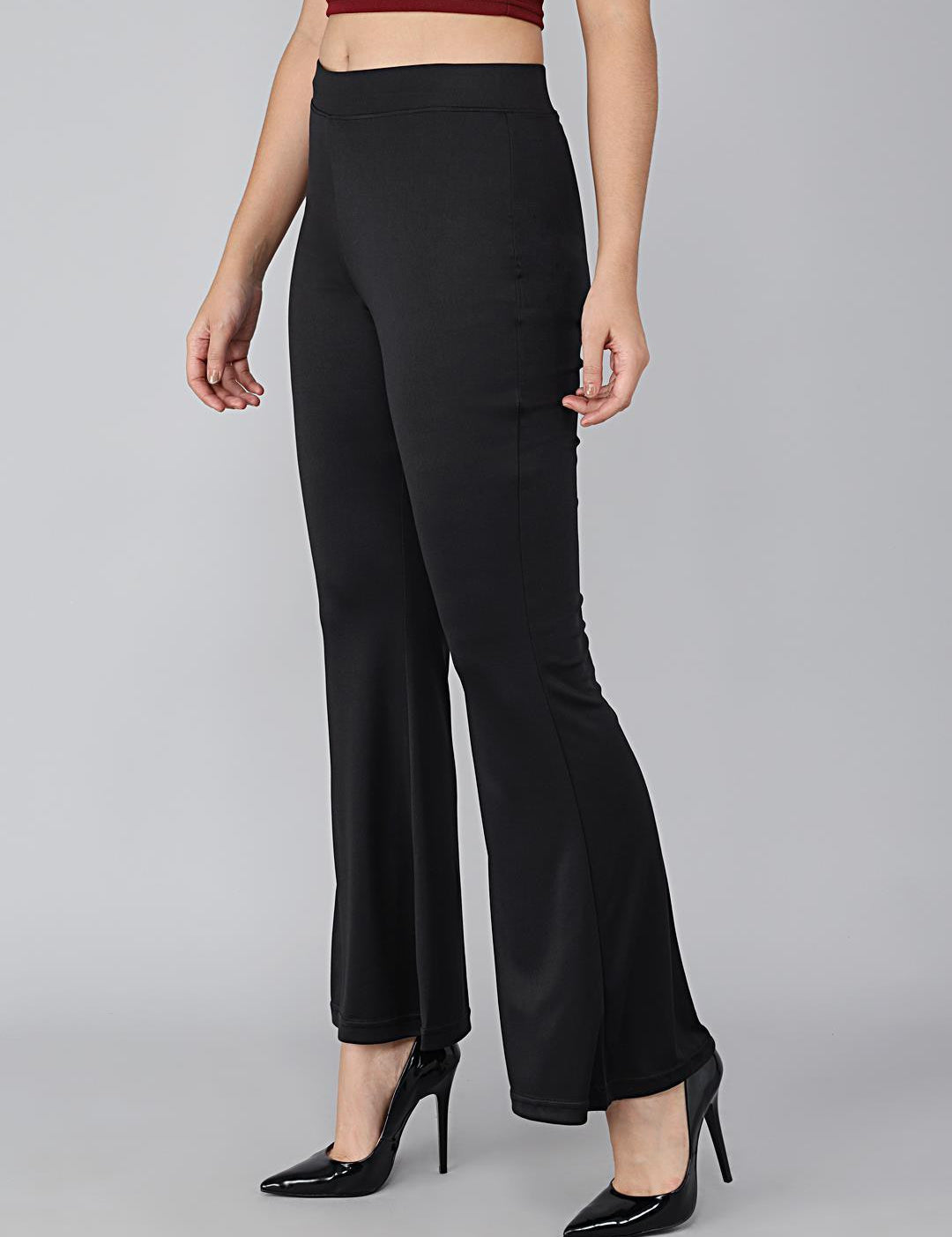 KOTTY Womens Solid Attractive High Rise Pant