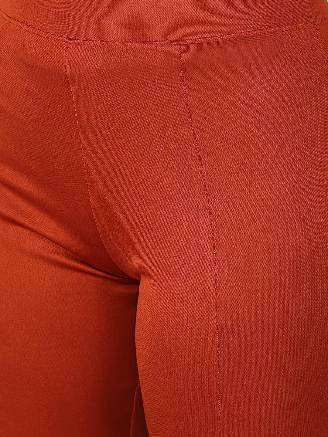 KOTTY Flared Women Orange Trousers 