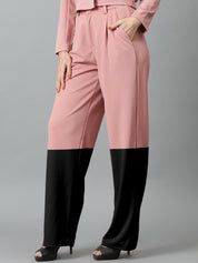 KOTTY Regular Fit Women Pink, Black Trousers 