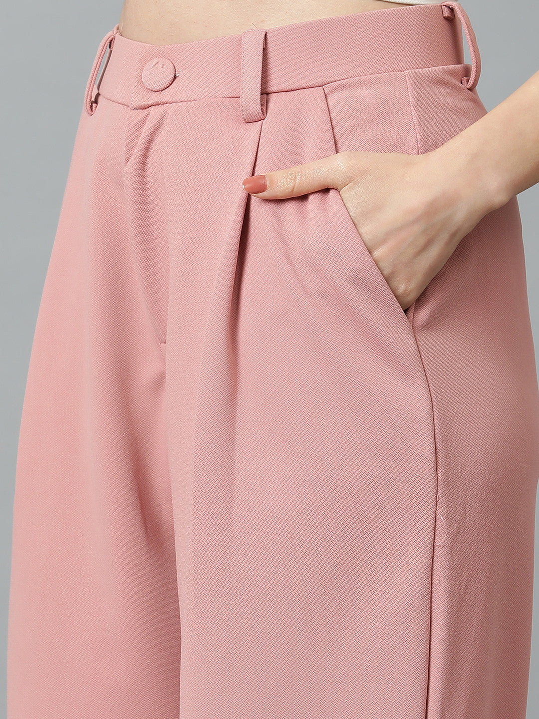 KOTTY Regular Fit Women Pink, Black Trousers 