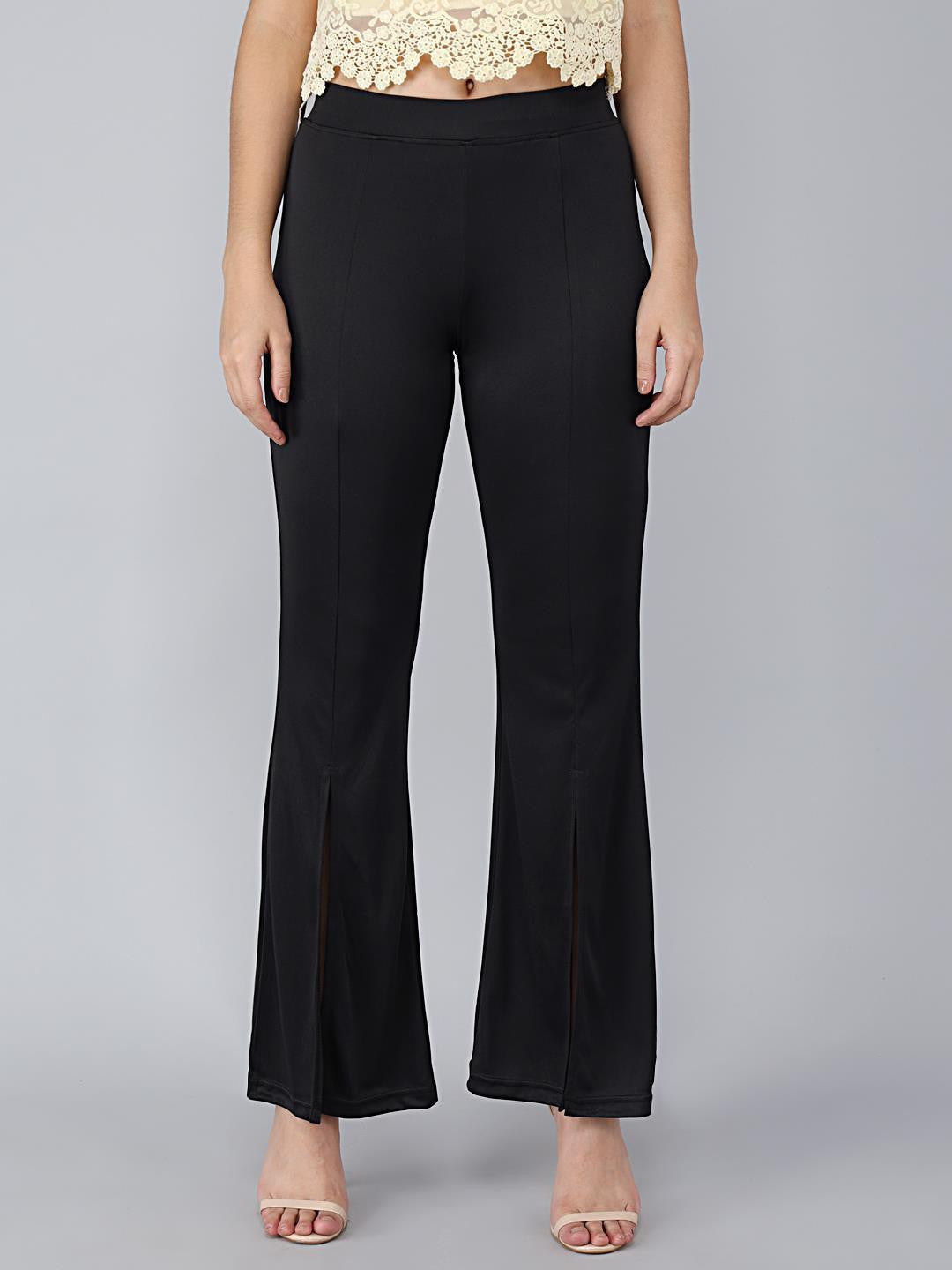 KOTTY Womens Solid Attractive High Rise Pant