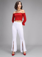 KOTTY Womens Solid Attractive High Rise Pant