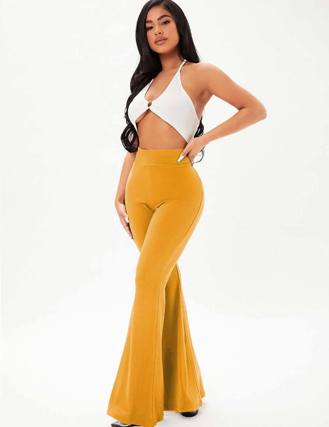 KOTTY Regular Fit Women Yellow Trousers 