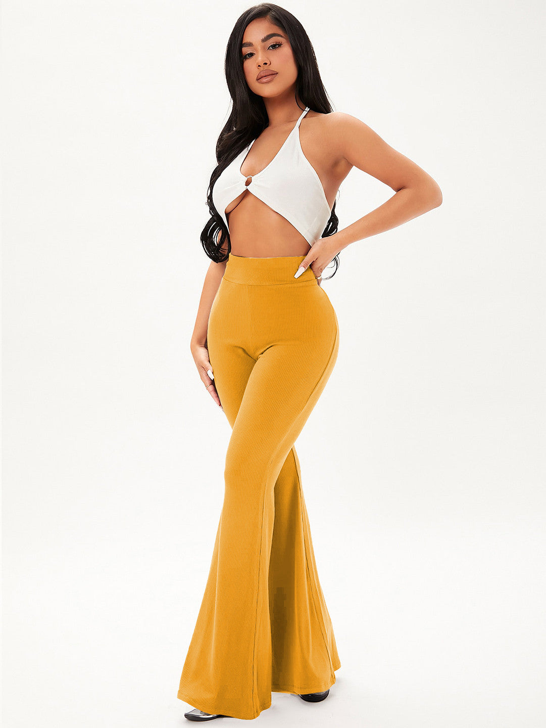 KOTTY Regular Fit Women Yellow Trousers 