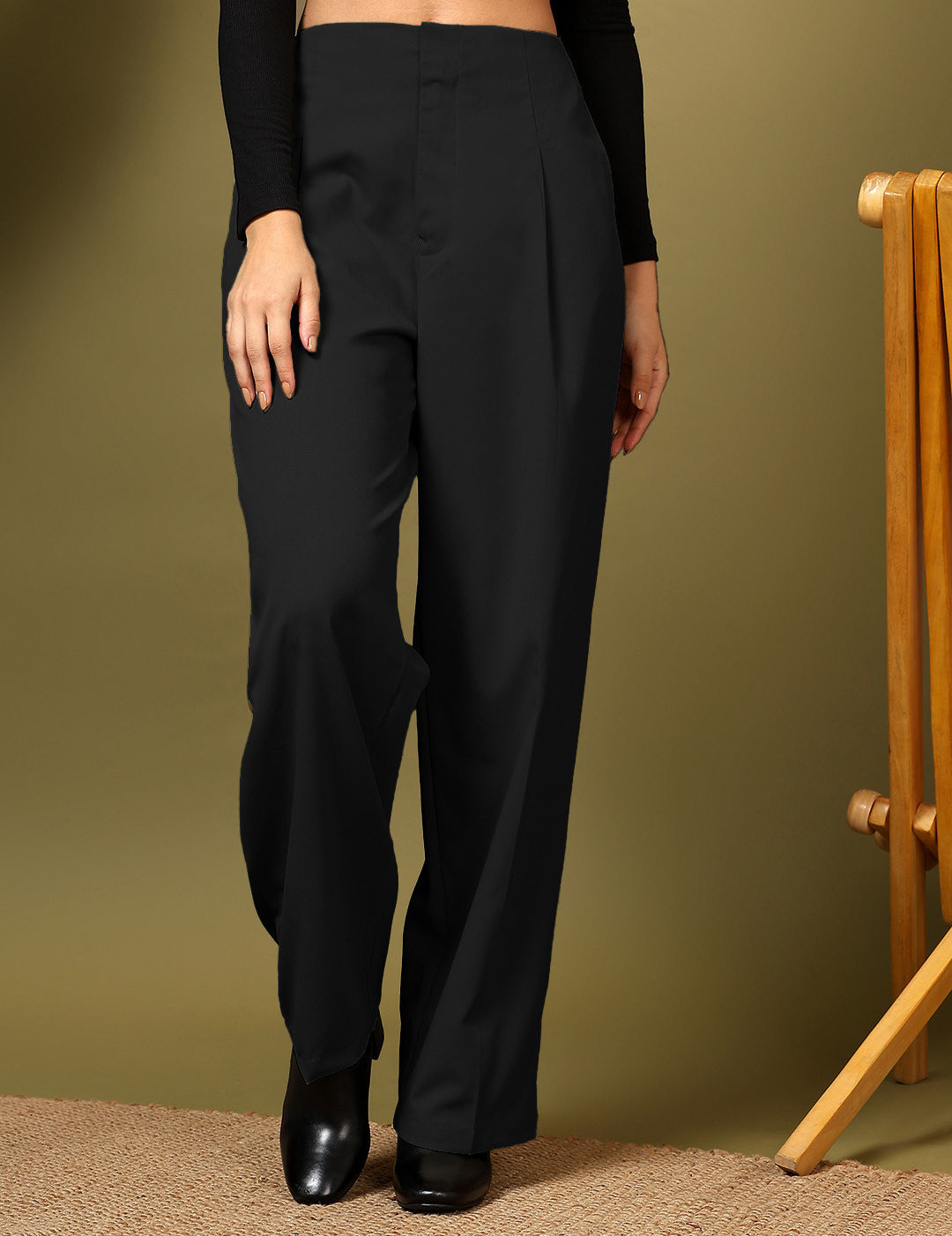 KOTTY Womens Solid Attractive High Rise Pant