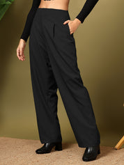 KOTTY Womens Solid Attractive High Rise Pant