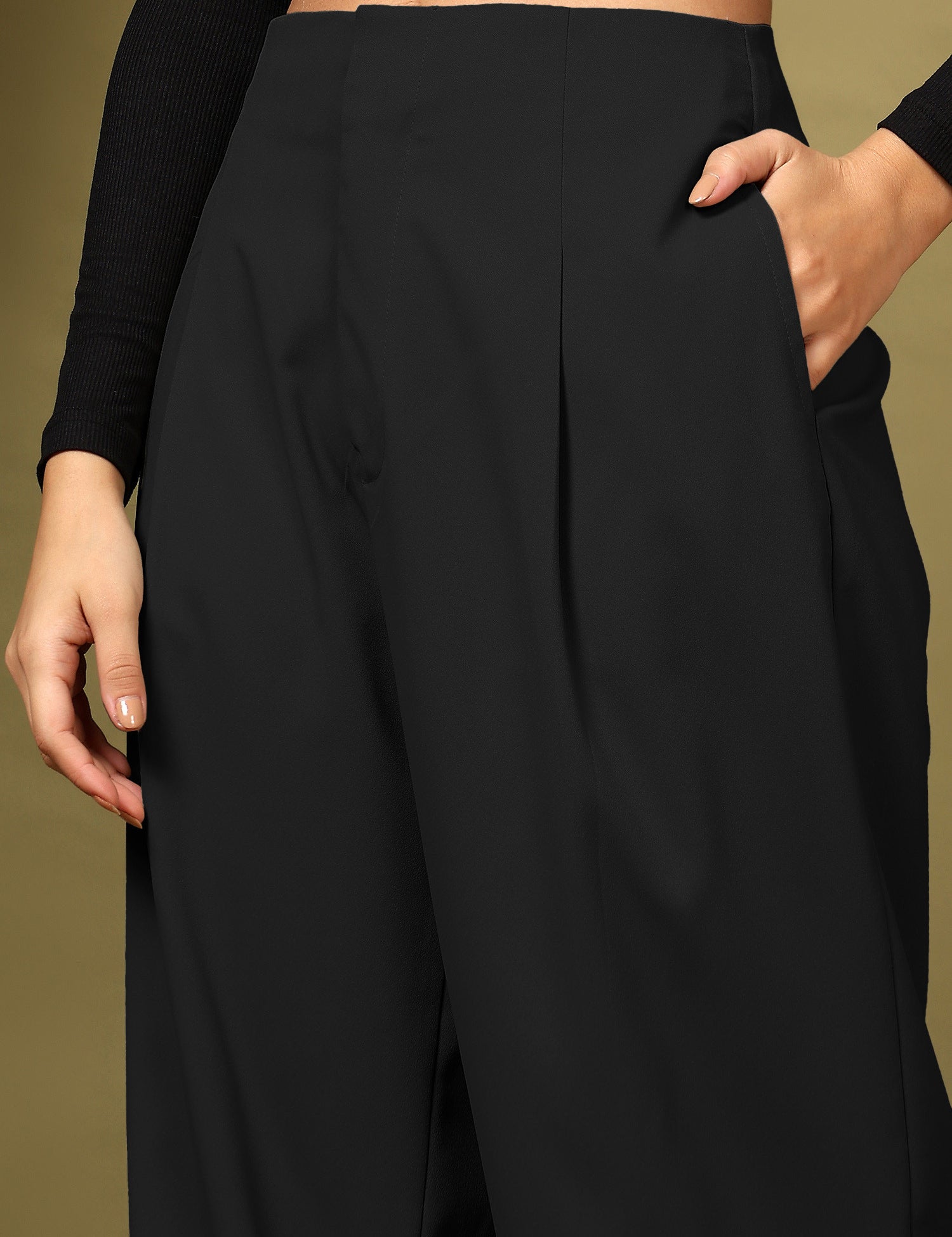 KOTTY Womens Solid Attractive High Rise Pant