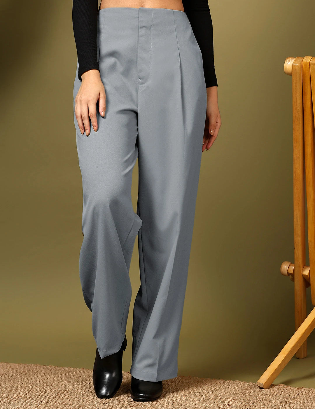 KOTTY Regular Fit Women Grey Trousers 