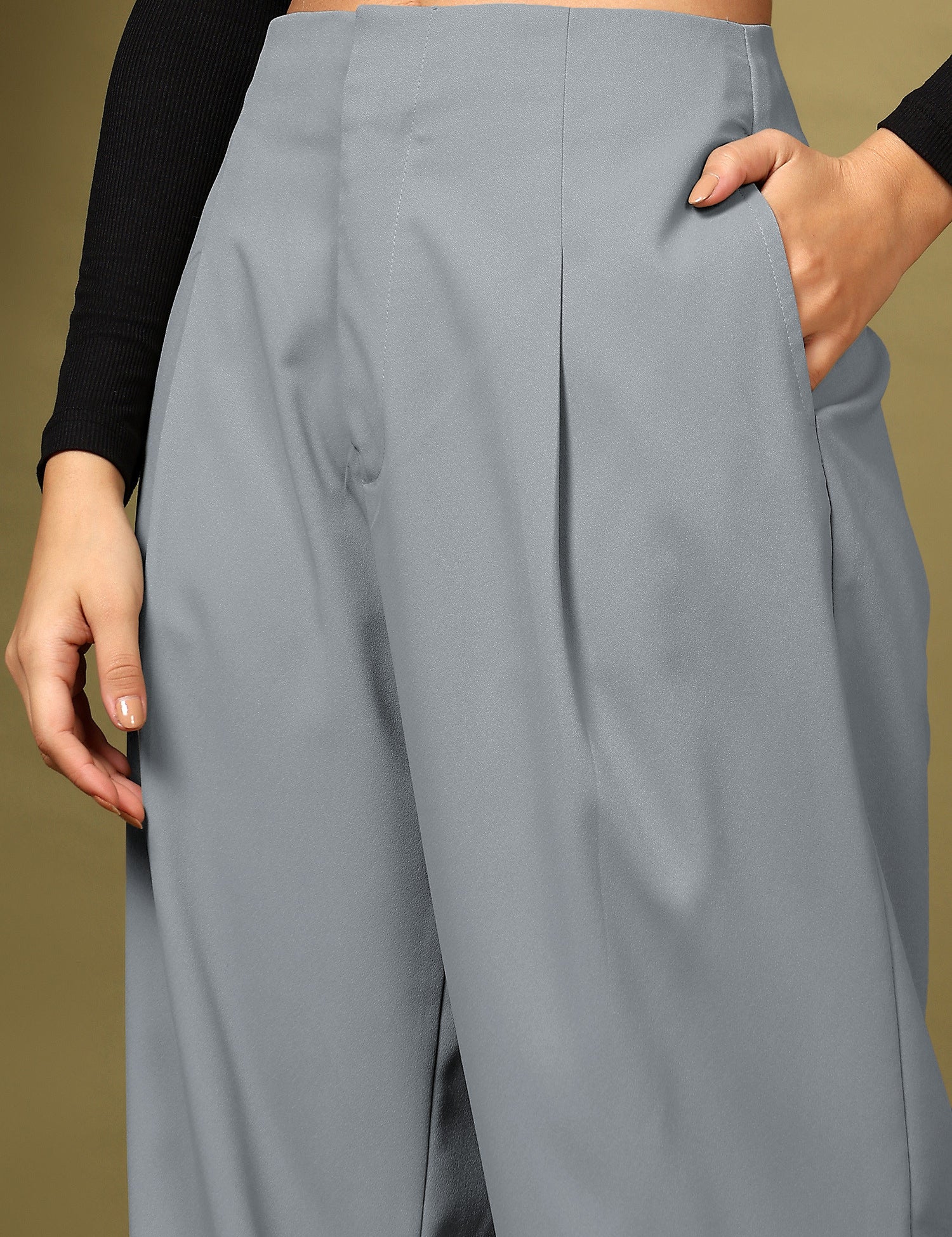 KOTTY Regular Fit Women Grey Trousers 