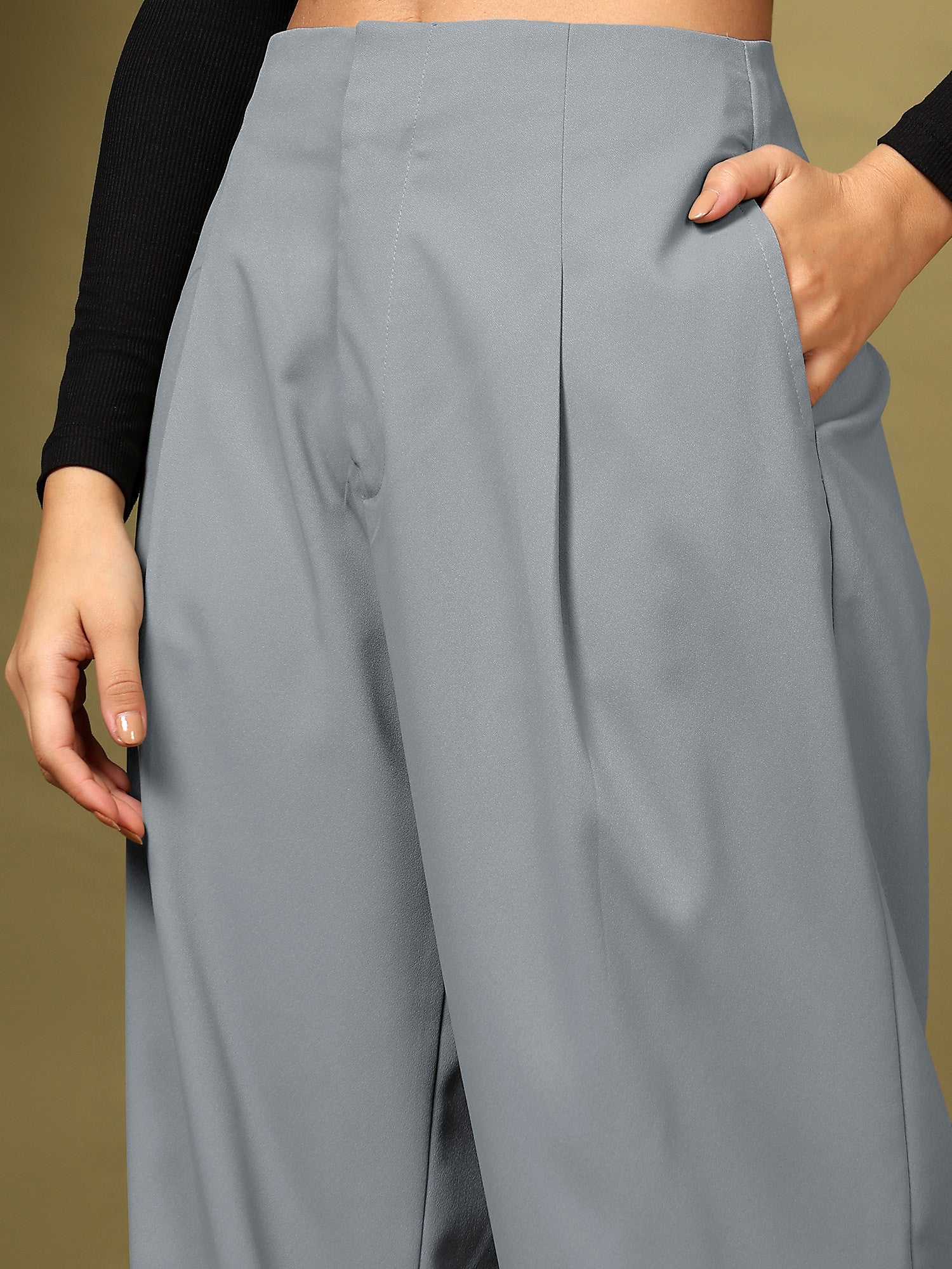 KOTTY Regular Fit Women Grey Trousers 