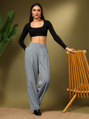 KOTTY Regular Fit Women Grey Trousers 