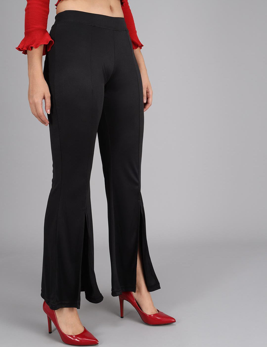 KOTTY Womens Solid Attractive High Rise Pant