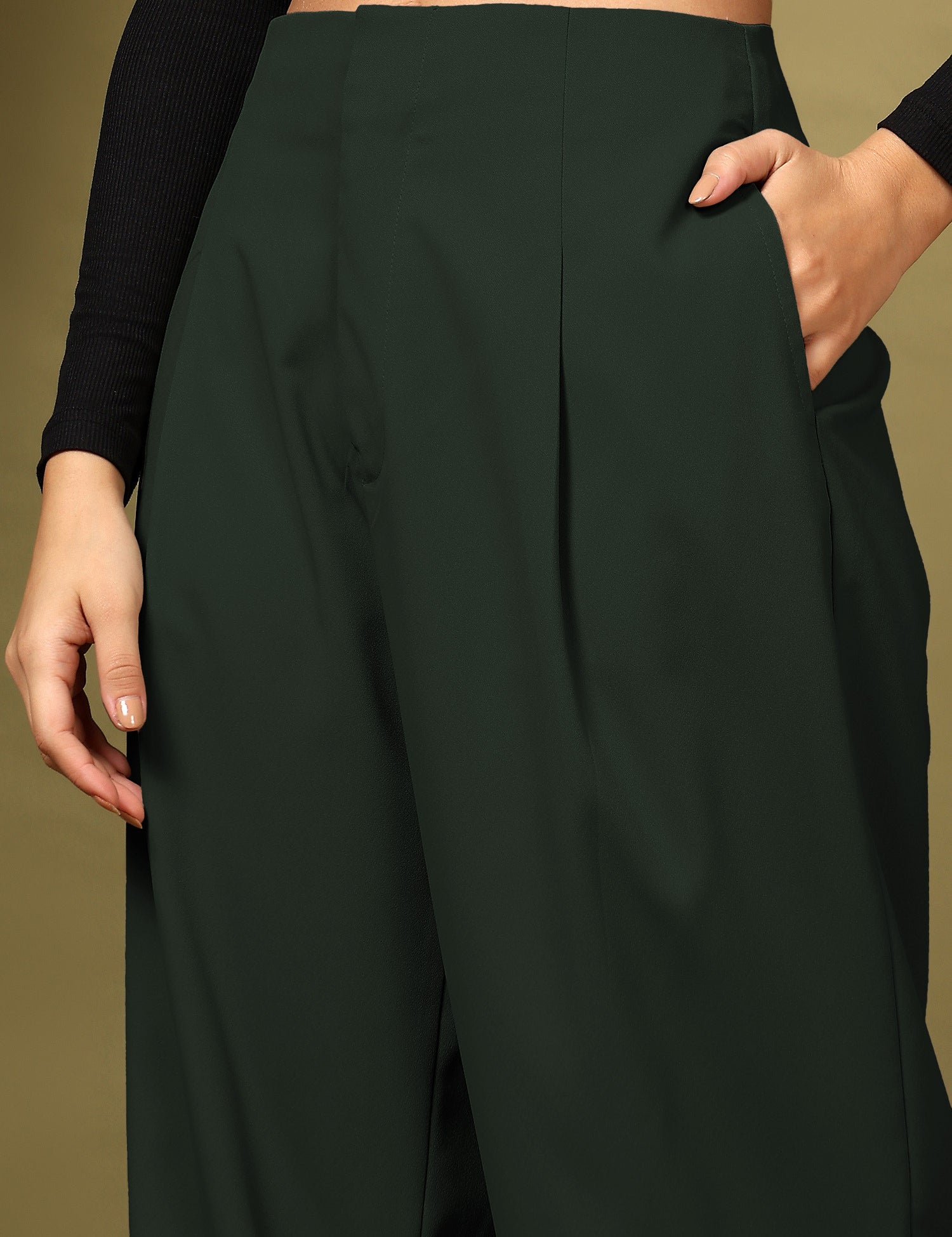 KOTTY Womens Solid Attractive High Rise Pant