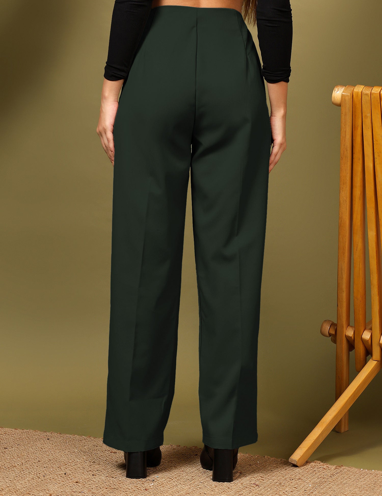 KOTTY Womens Solid Attractive High Rise Pant