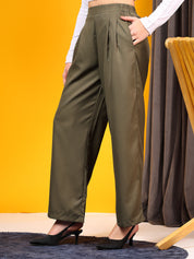 KOTTY Straight Fit Women Green Trousers 