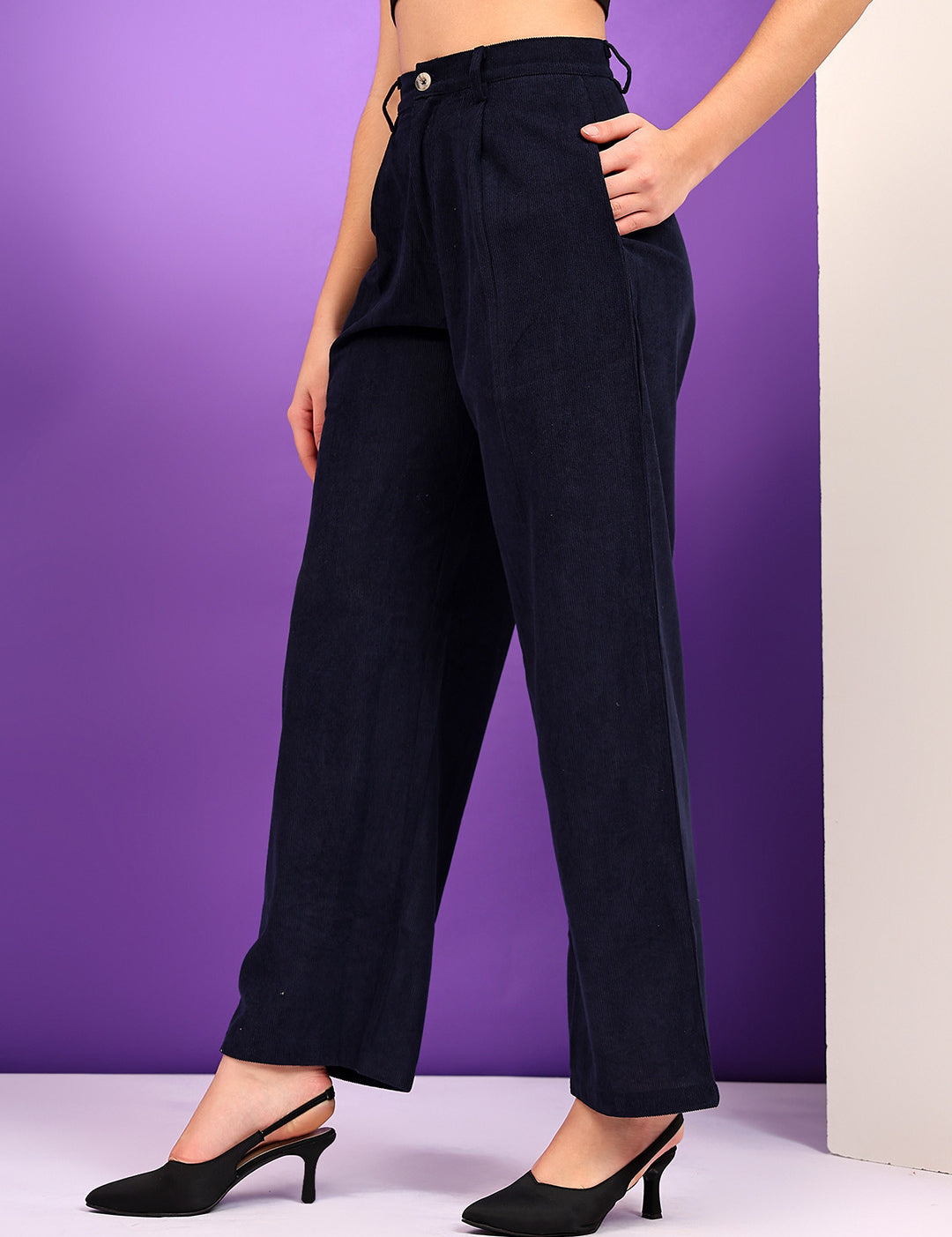 KOTTY Womens Solid Attractive High Rise Pant