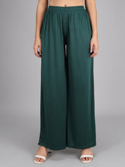 KOTTY Flared Women Green Trousers 