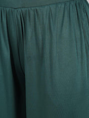 KOTTY Flared Women Green Trousers 